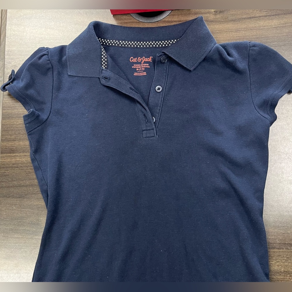 Cat & Jack Navy Blue School Uniform Top Girls Size 7/8